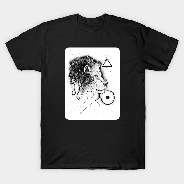 Leo zodiac sign with symbols T-Shirt by EWART